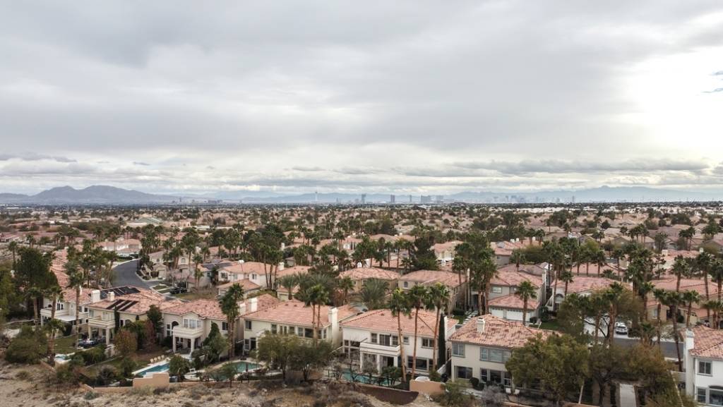An aerial view of a Newport neighborhood 